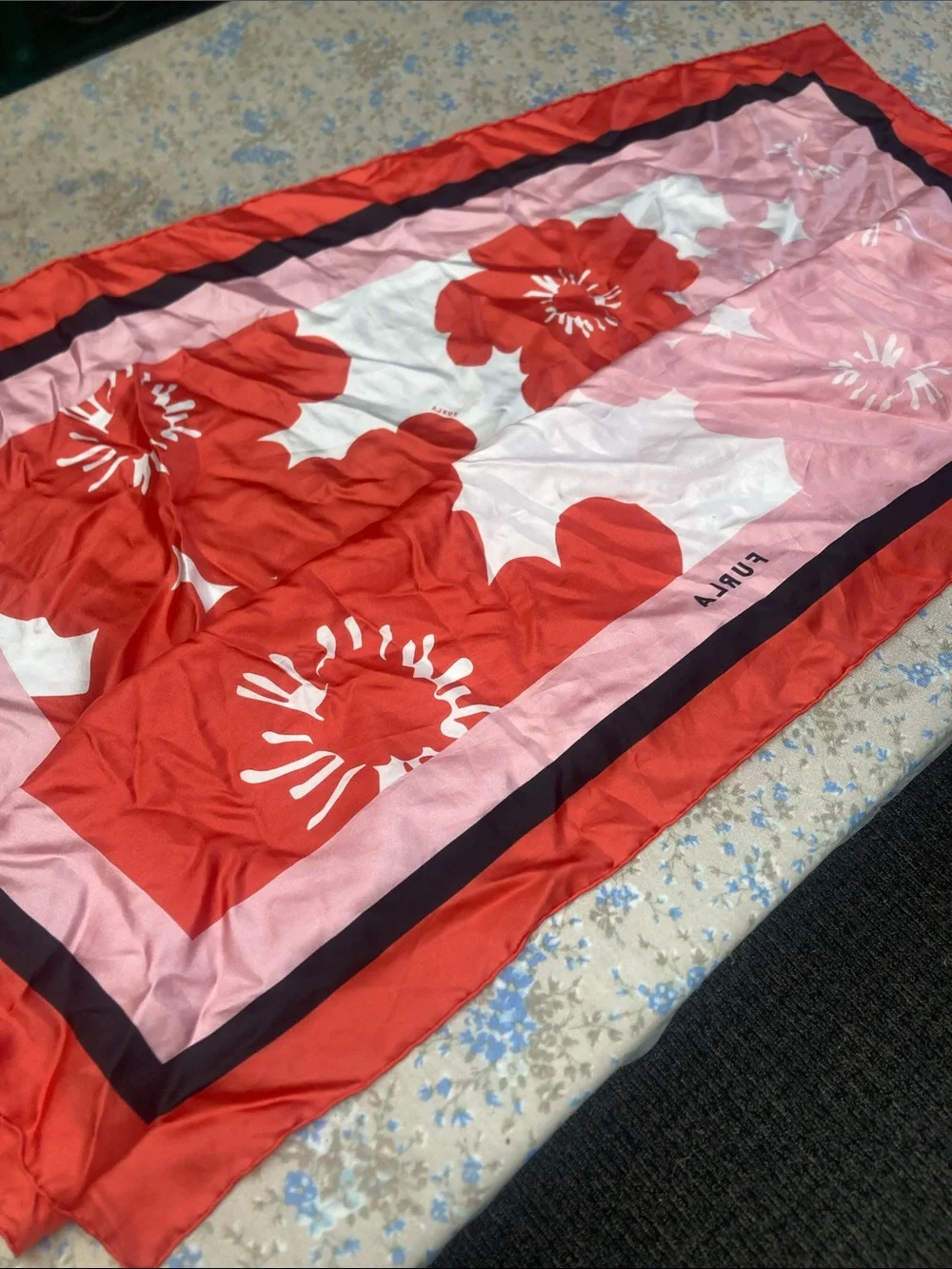 FURLA 100% Silk Floral Scarf